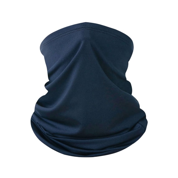 Solid Summer Neck Gaiter for Unisex Sun Protection Ice Silk Cooling Face Mask Neck Scarf Thin Breathable Bandana for Cycling Fishing 1 PC Navy One Size
