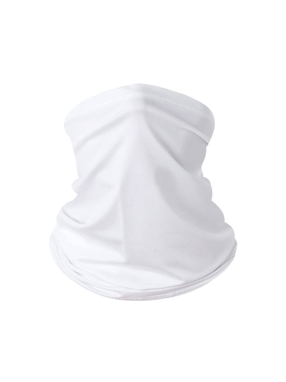 Solid Summer Neck Gaiter for Unisex Sun Protection Ice Silk Cooling Face Mask Neck Scarf Thin Breathable Bandana for Cycling Fishing 1 PC White One Size
