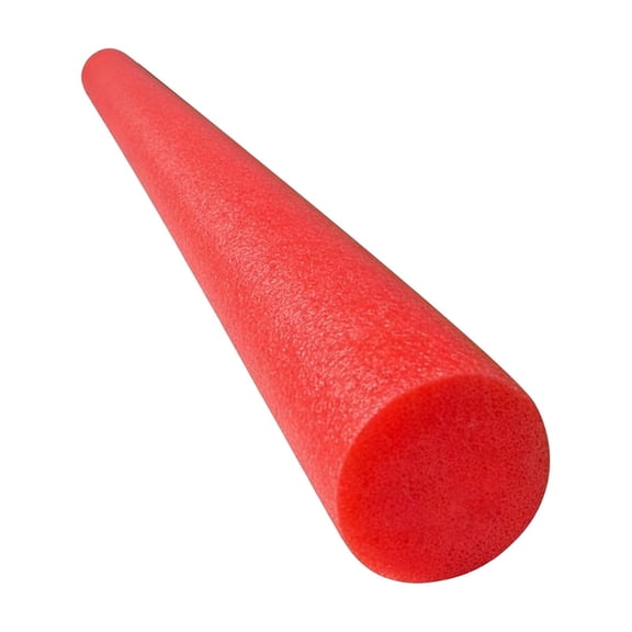 Solid Swim Pool Noodle (Single Unit), Red, 59 Inches Long, 3 Inches Wide, Lightweight Water Exercise and Floating Support Supplies