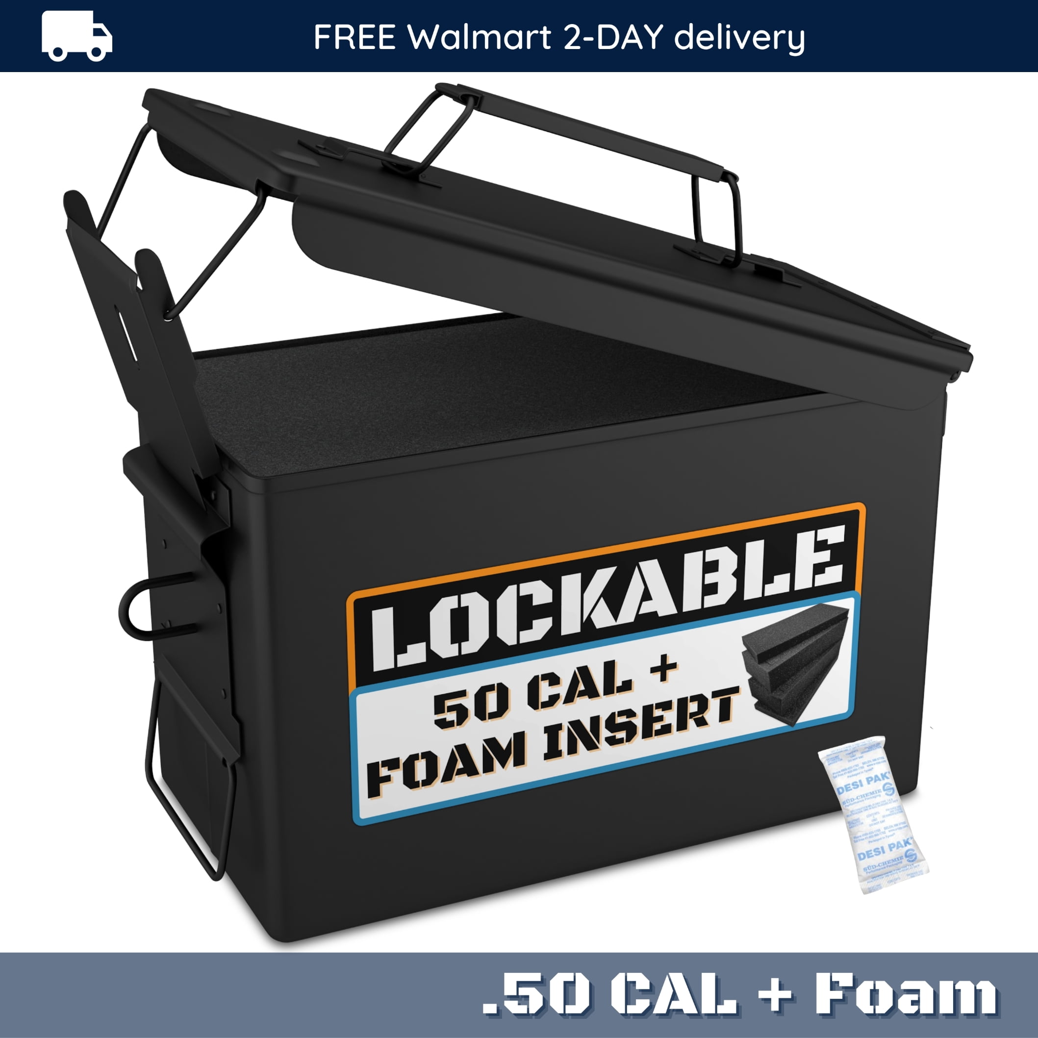 Solid Tactical 50 Cal Metal Ammo Can with Welded Locking Kit and Foam