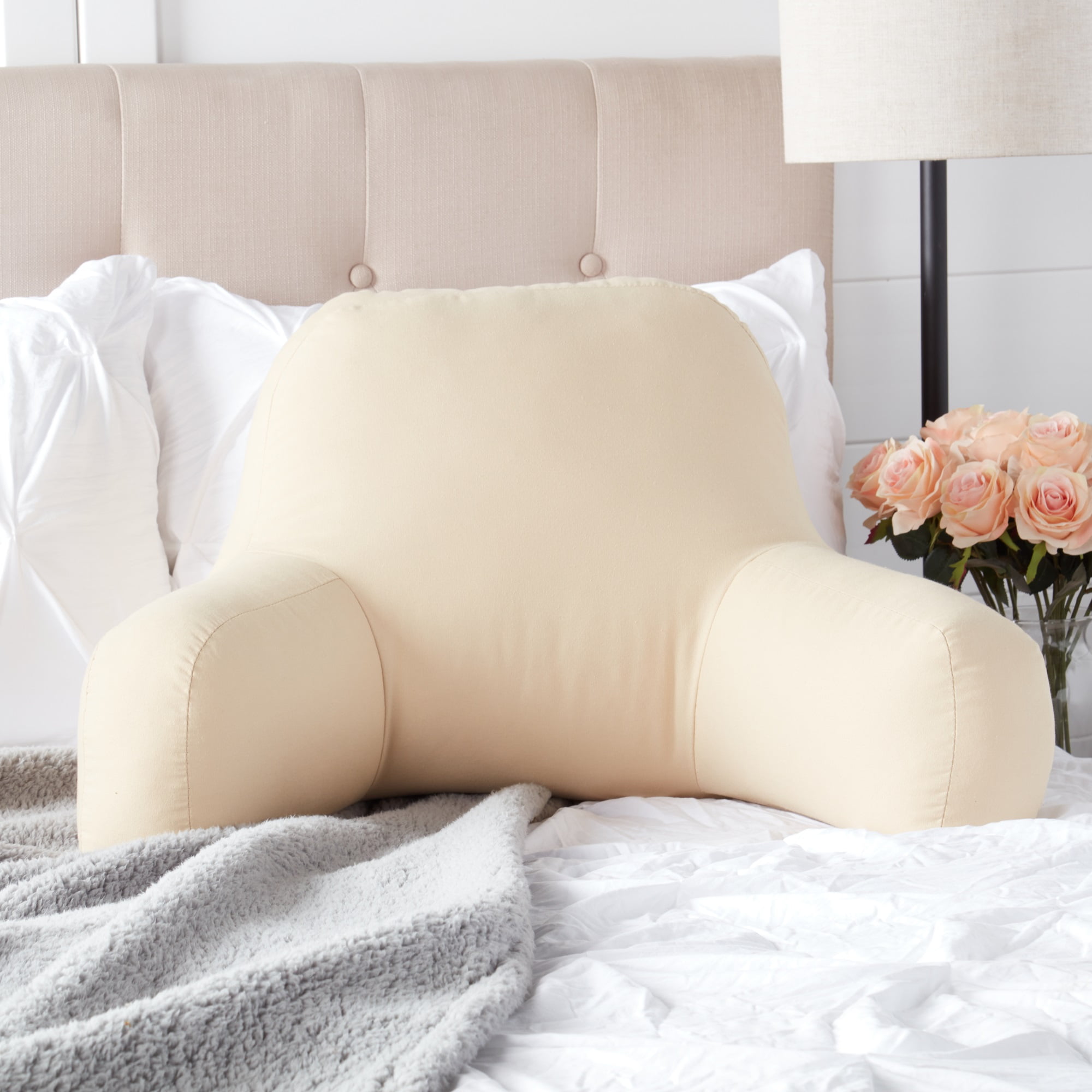 Solid Tan Cotton Duck Junior Bed Rest Pillow
