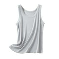 thumbnail image 1 of Solid Tank Tops for Women Sleeveless Round Neck Casual Loose Fit Basic Tees Loungewear Shirt Undershirt Gray,M, 1 of 6