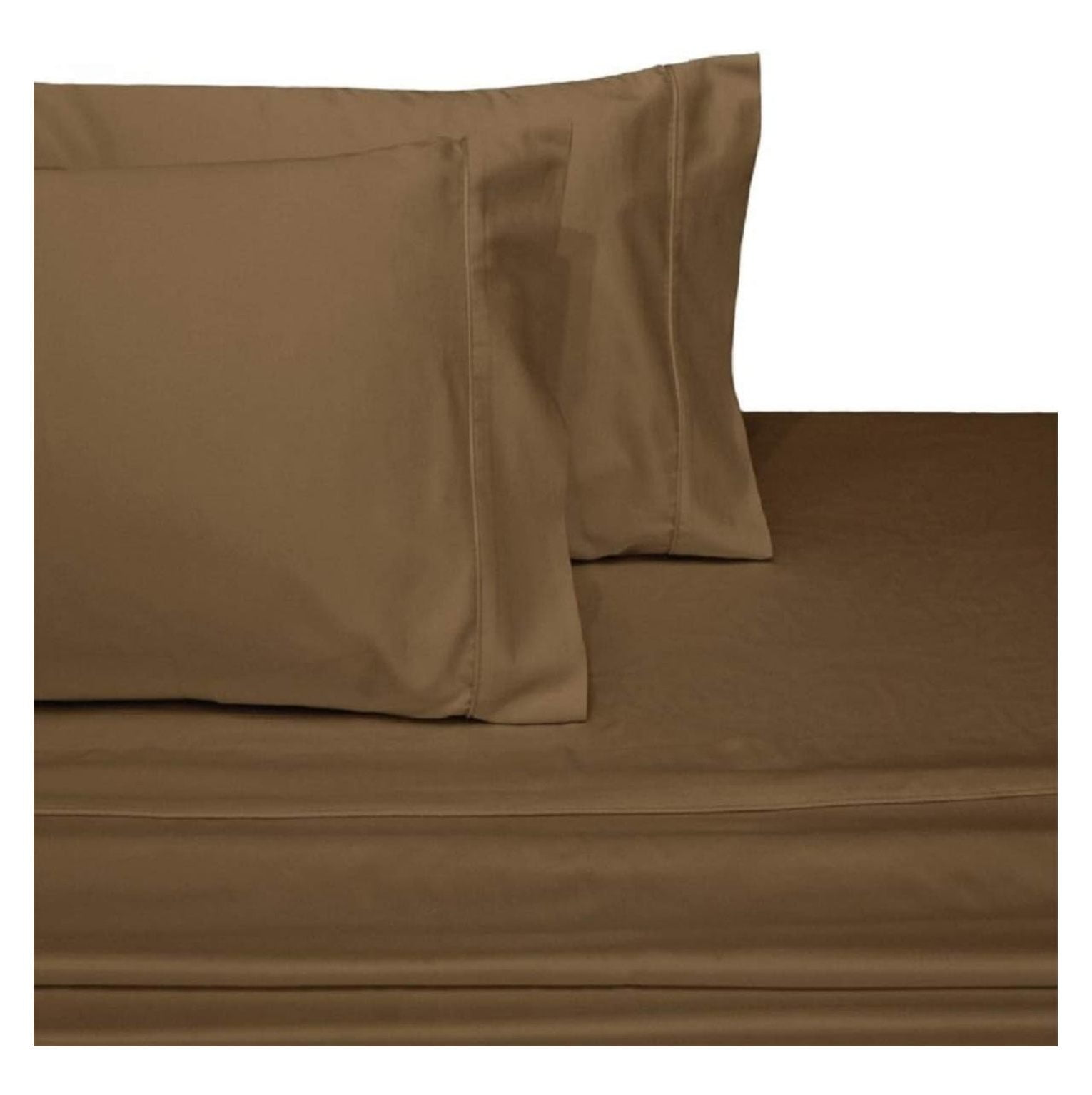 Solid Taupe Queen Size Microfiber Attached Waterbed Sheets with Pole