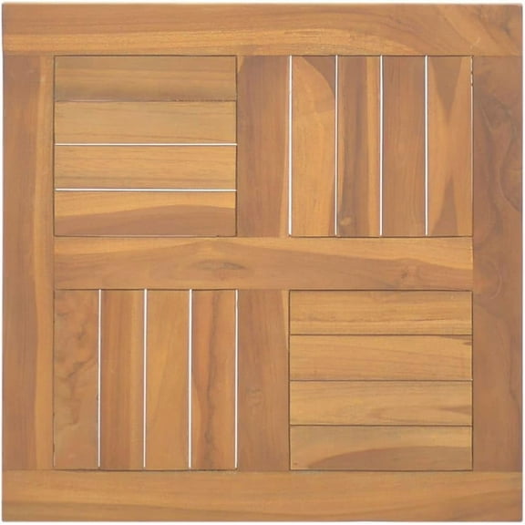 Solid Teak Wood Square Table Top, Premium Square Wood Table Top, Replacement Wooden Table Top for Kitchen Tables, Coffee Tables, Desks, 19.7"x19.7"x1" Solid Wood Teak,-551