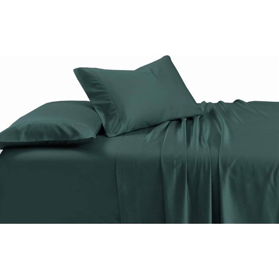 Solid Teal 600 Thread Count Cal King Un-Attached Waterbed Sheet Set Viscose from Bamboo 4pc Sheet Set