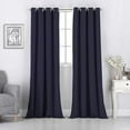 thumbnail image 1 of Solid Thermal Insulated Grommet Blackout Curtains/Drapes for Bedroom Window (2 Panels, 52 inches Wide by 84 inches Long, Navy Blue), 1 of 4