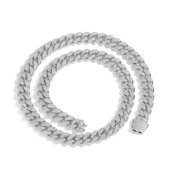 Solid Thick Big Hip Hop Iced Out Mens Cuban Link Chain, Width 12MM Cuban Chain Necklace for Men, Extra Shiny Miami Cuban Link Chain, 16-24 Inch - Gift Box Included