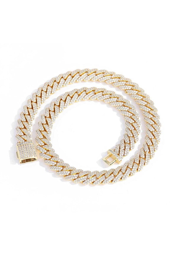 Solid Thick Hip Hop Miami Cuban Link Chain for Men, Width 12MM Big Iced Out Men Chain Necklaces, Extra Shiny Cuban Chain Necklace, 16-24 Inch - Gift Box Included