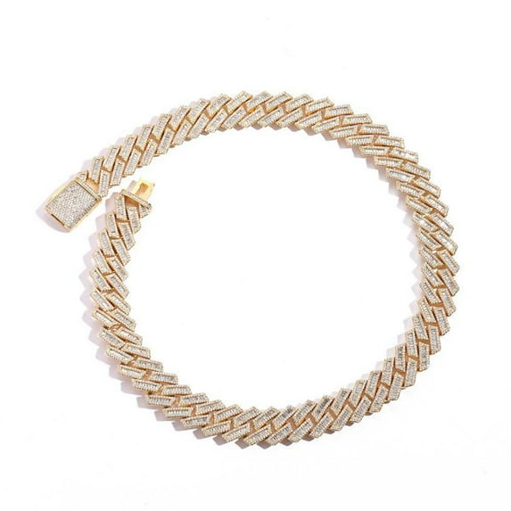 Solid Thick Iced Out Miami Cuban Chain, Width 18mm Mens Cuban Link Necklace, Extra Shiny Big Hip Hop Cuban Link Chain for Men 16-24 Inches - Gift Box Included