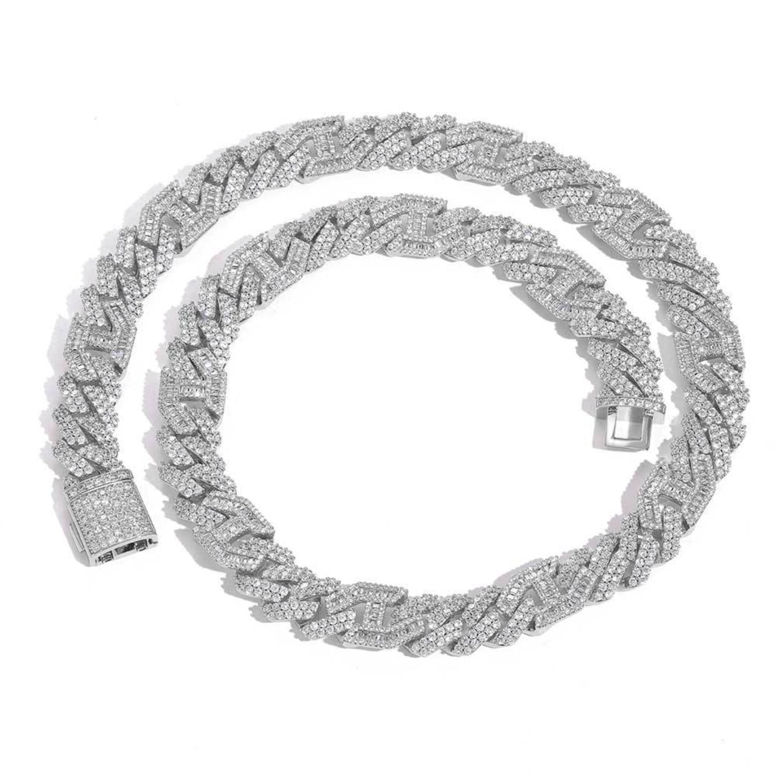 Emerald color men's large Cuban chain main image 1
