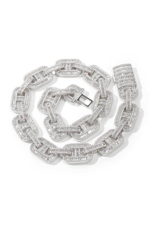 Solid Thick Miami Cuban Link Chain for Men, Width 15mm Big Iced Out Men Cuban Chains, Sparkling Hip Hop Cuban Link Necklace, 16-24 Inch - Gift Box Included