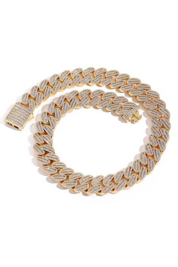 Solid Thick Miami Cuban Link Chain for Men, Width 20mm Iced Out Mens Cuban Chain, Extra Shiny Big Hip Hop Cuban Link Chain Necklace, 16-24 Inch - Gift Box Included