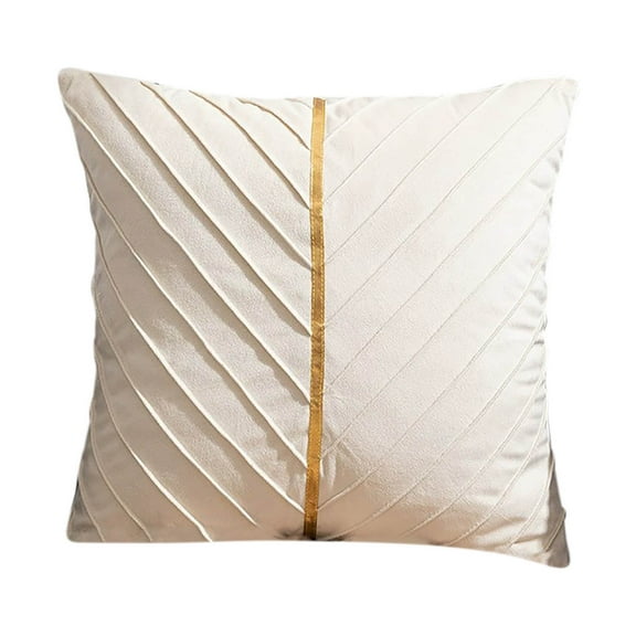 Solid Throw Pillows for Couch Decorative Throw Pillow Covers 18 x 18 Pleats Cotton Plush Velvet Cushion Cover for Sofa Bench Bedroom
