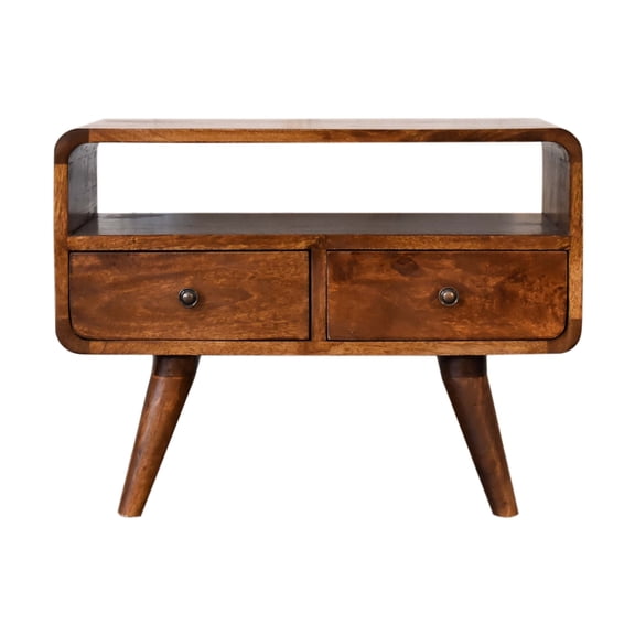 Solid Timber Build | Organize Media Items in Drawers | Petite Unit for Small Spaces