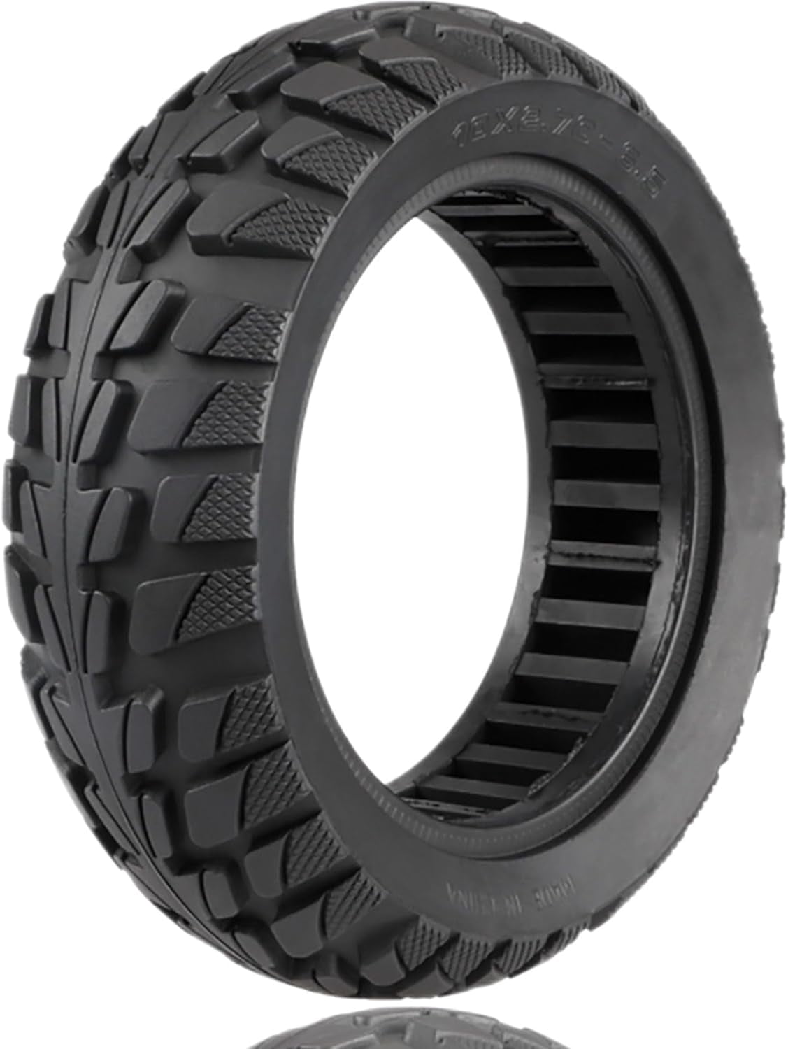 Solid Tire 10 Inch, 10x2.70-6.5 /10x2.75 solid tire 70/65-6.5 Scooter Tubeless Puncture-Proof Tire, Explosion-Proof Rubber Solid Tires, Shockproof Design, Super-Grip Wheels Replacement