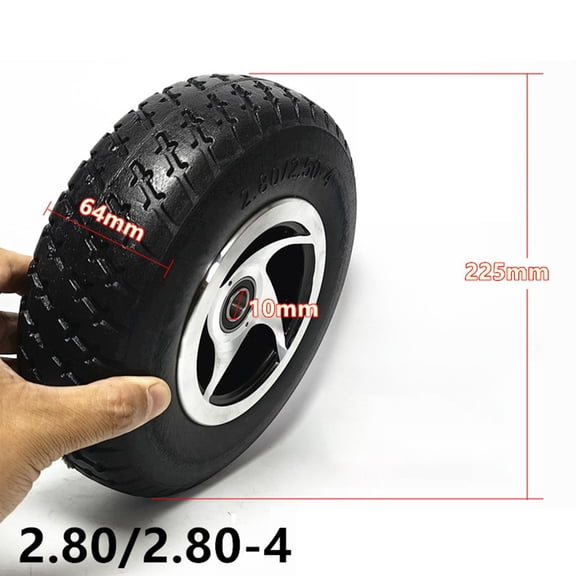 Solid Tire 2.80/2.50-4 For Elderly Scooters, 9 Inch Polyurethane Wheel With Shock Absorption And Enhanced Grip, Replacement Part For Mobility Devices