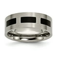 thumbnail image 1 of Solid Titanium Black Rubber Flat 8mm Men's Matte Brushed Finish Wedding Band Ring Size 7.5, 1 of 8