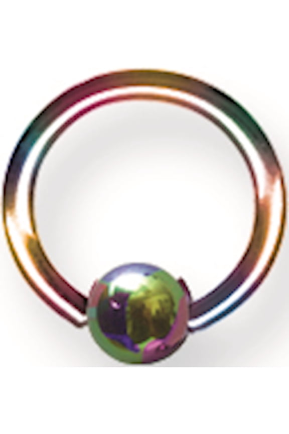 Solid Titanium Captive 16G (1.3mm) 5/16 (8mm) Dia w 4mm Captive Ball Ra Titanium