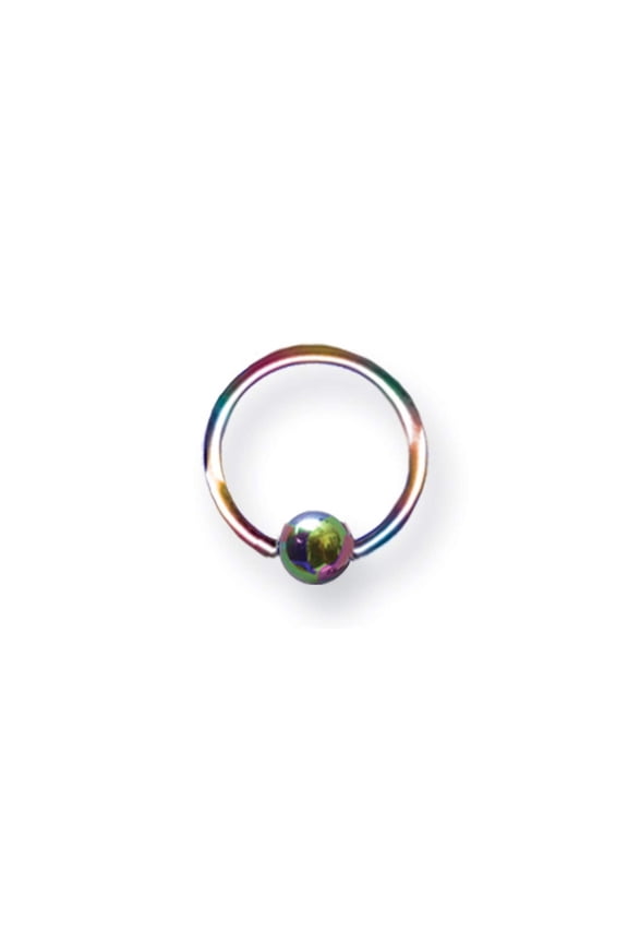 Solid Titanium Captive 18G (1mm) 3/8 (10mm) Dia w 4mm Captive Ball Rain