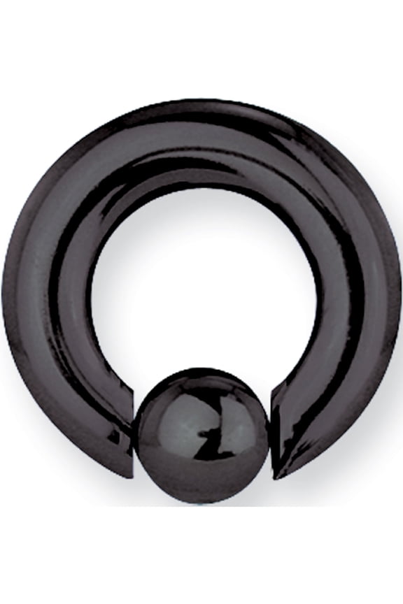 Solid Titanium Captive 4G (5.2mm) 1/2 (13mm) Dia w 8mm Captive Ball Bla Titanium