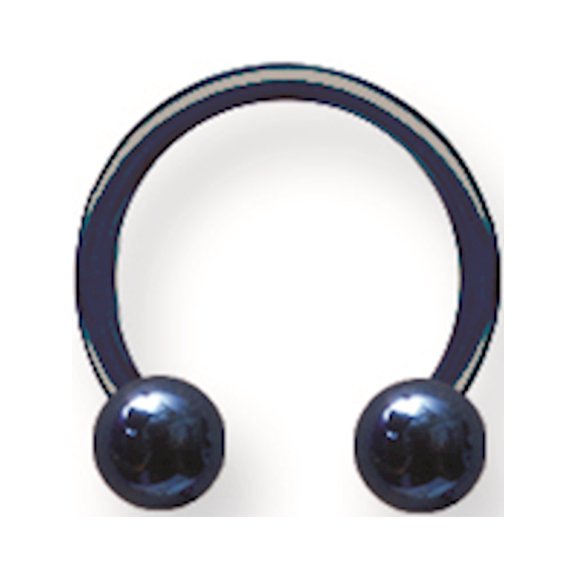 Solid Titanium Circ BB 14G (1.6mm) 3/8 (10mm) Dia w 4mm Balls Cobalt Bl Titanium