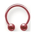 thumbnail image 1 of Solid Titanium Circ BB 16G (1.3mm) 5/16 (8mm) Dia w 3mm Balls Pink Titanium, 1 of 2