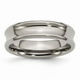thumbnail image 1 of Solid Titanium Concave 6mm Beveled Edge Plain Classic Wedding Band Ring Size 10.5, 1 of 7