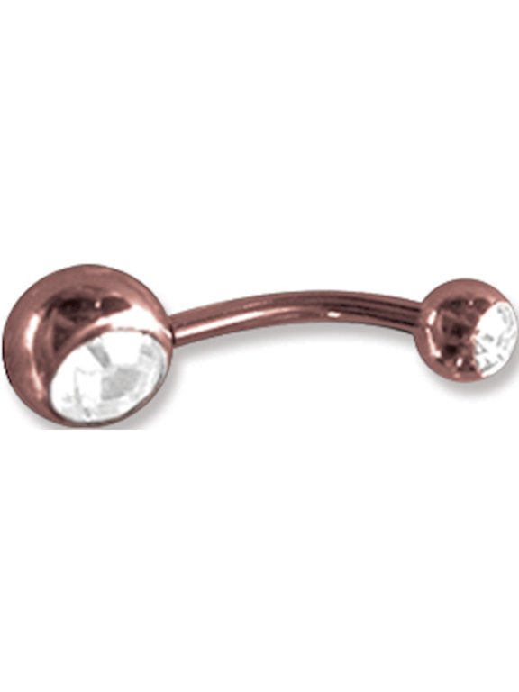 Solid Titanium Curv BB w Press Fit Gem Balls 14G (1.6mm) 7/16 (12mm) Lo Titanium