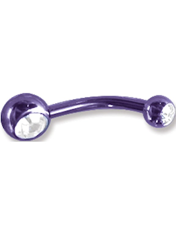Solid Titanium Curv BB w Press Fit Gem Balls 14G (1.6mm) 7/16 (12mm) w Titanium