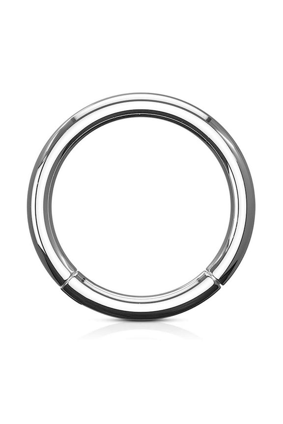 Solid Titanium Grade 23 Hinged Seamless Septum Clicker Ring (Various Gauges)