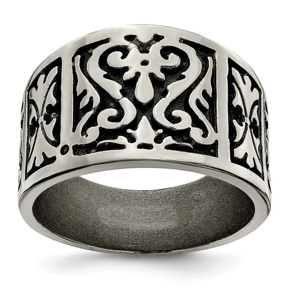 Solid Titanium Men's Flat Casted Matte Brushed Finish and Wedding Band Ring Size 9