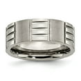 thumbnail image 1 of Solid Titanium Notched 8mm Men's Wedding Brushed Matte Finish Band Ring Size 9, 1 of 7