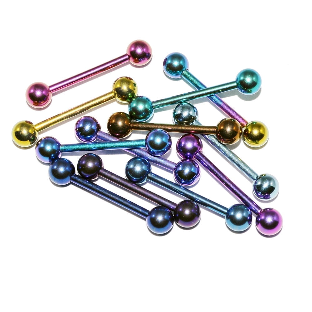 Solid Titanium Piercing Barbells 14G - Perfect for Tongue and Nipple ...