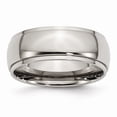 thumbnail image 1 of Solid Titanium Ridged Edge 8mm Men's Plain Classic Wedding Band Ring Size 14, 1 of 7
