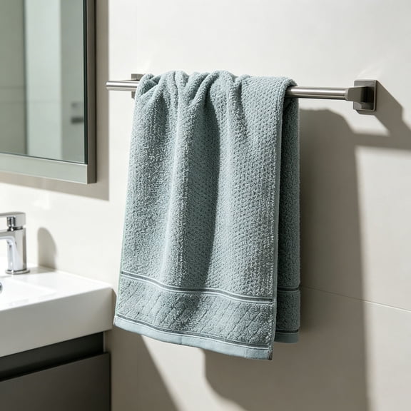 Solid Tone Double Ribbed Hem Cotton Hand Towels,Plush Absorbent Washcloths,Skin Friendly Reusable Face Towels for Master Bath,Guest Suite,Retreat Use