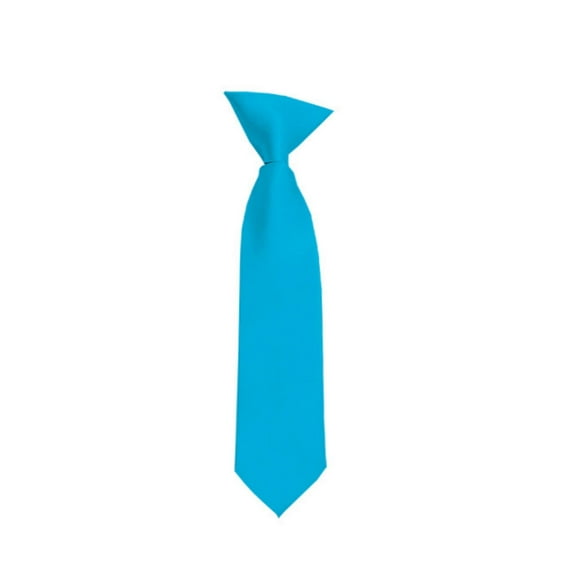 Solid Turquoise Blue Boy's 11" Clip On Tie, Age for 3 to 6 Years Old