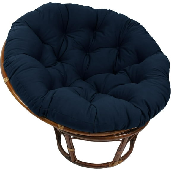 Solid Twill Papasan Chair Cushion, 52" x 6" x 52", Navy