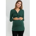 thumbnail image 1 of Solid Twist Front Maternity Fitted Knit Top, 1 of 2