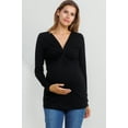 thumbnail image 1 of Solid Twist Front Maternity Fitted Knit Top, 1 of 3