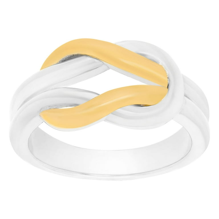 Love Knot Ring Two-Tone Gold and Rhodium on Sterling Silver Love Knot Ring Two-Tone Gold and Rhodium on Sterling Silver