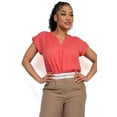 thumbnail image 1 of Solid V-collared Neck Top, 1 of 5