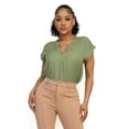 thumbnail image 1 of Solid V-collared Neck Top, 1 of 5