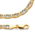 thumbnail image 1 of Solid Valentino Chain 14k Yellow White Rose Gold Necklace Star Diamond Cut Tri Color, 4.8 mm - 20 inch, 1 of 1