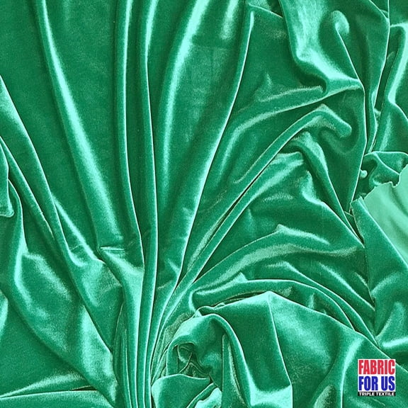 Solid Velvet Teal Soft & Stretch Fabric 58"/60" Wide By The Yard (FREE SHIP)