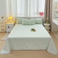 thumbnail image 1 of Solid Washed Cotton Flat Sheet 86x90 Inch Single Piece Soft Breathable Hypoallergenic Bedding, 1 of 6