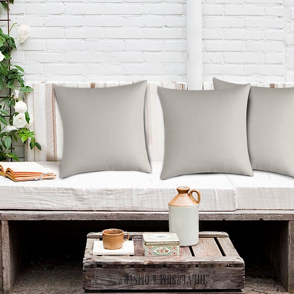 Solid Waterproof Throw Pillow Cover - Soft Square Pillow Case for Couch,Sofa,Bed & Patio - Water-Resistant,Wrinkle-Resistant Decorative Pillow Cover for Modern,Boho & Farmhouse Home Decor