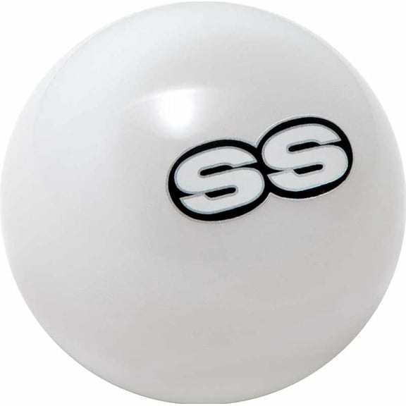 Solid White 2-1/8 With White "SS" Letter Shift Knob Camaro Nova Chevelle Impala