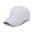 thumbnail image 1 of Solid White Baseball Cap Hat with Adjustable Buckle Back, Unisex, 1 of 3