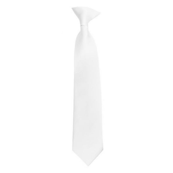 Solid White Boy's 14" Clip On Tie, Age for 7 to 10 Years Old