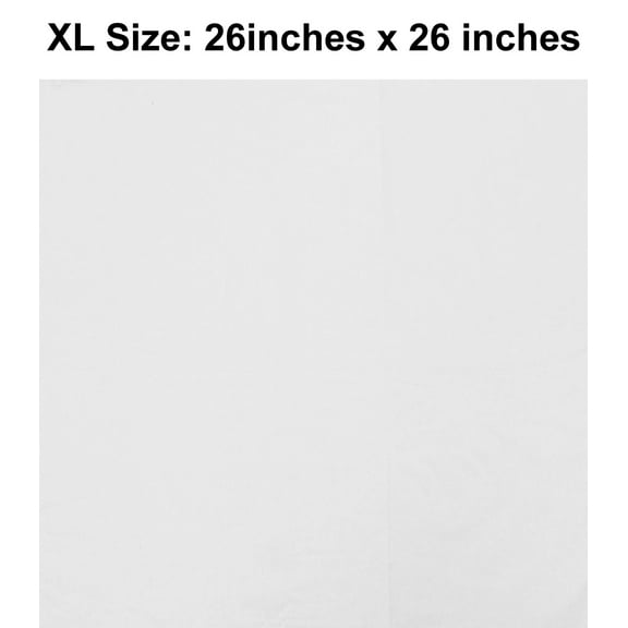Solid White Design XL 26 X 26 Cotton Scarf Bandana